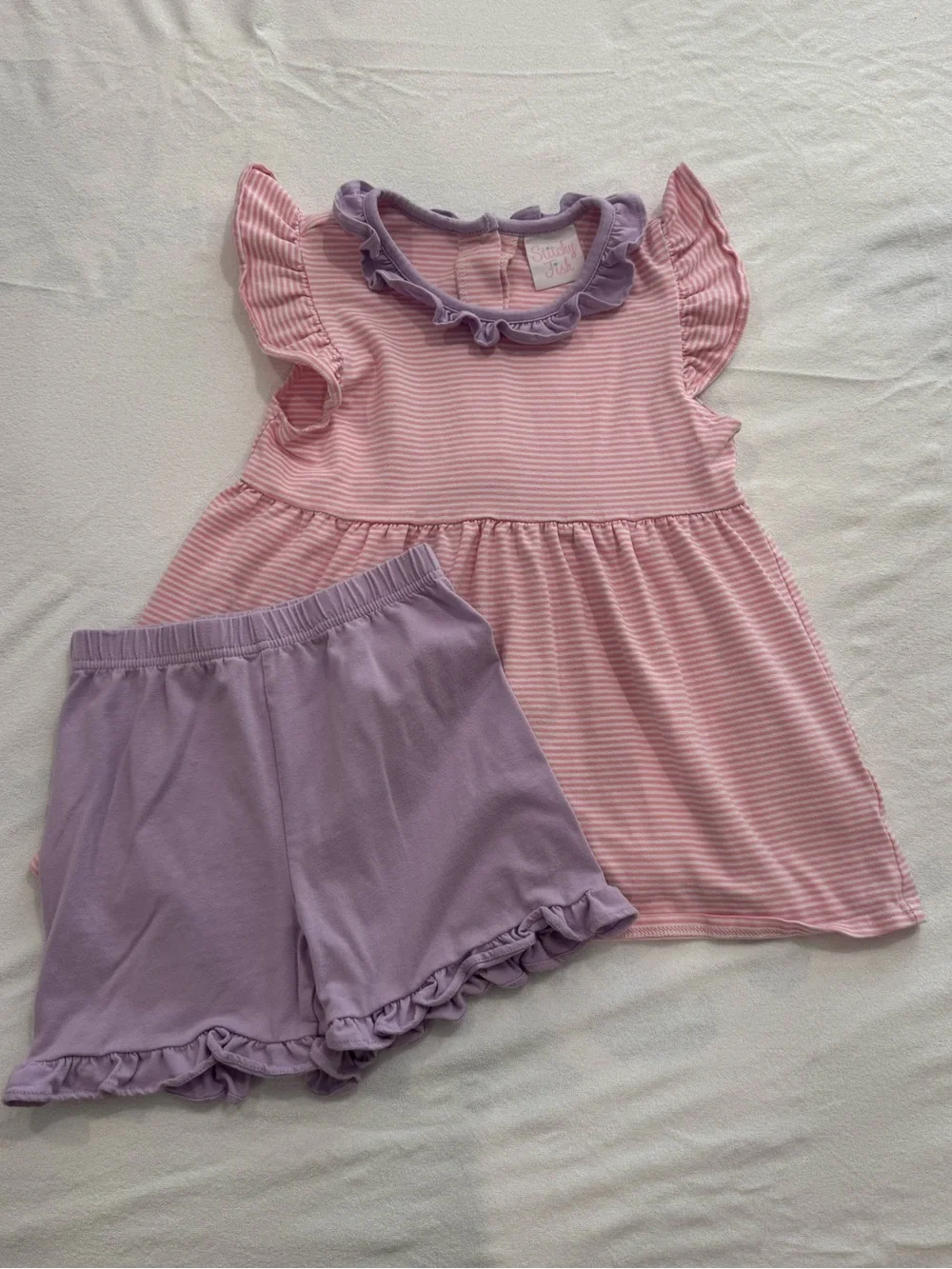 Girls Stitchy Fish Carlie short set